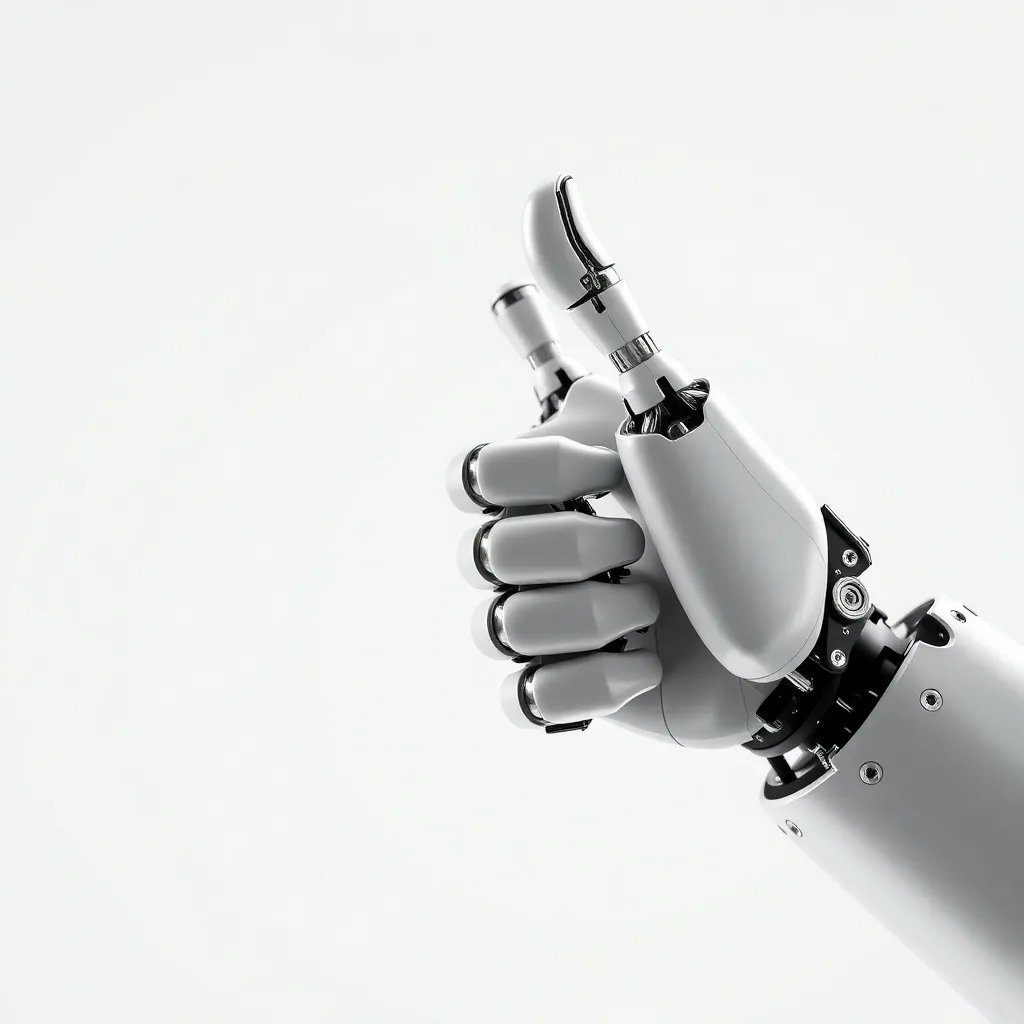 Robot hand giving thumbs up